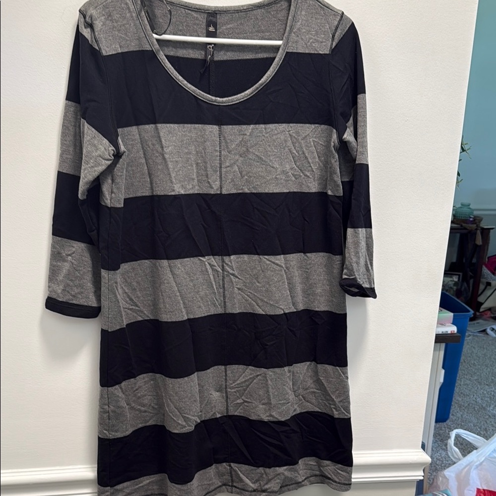 Striped Black and Gray Dress